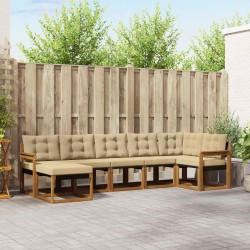 Ensemble de canapés d'extérieur 7 pcs Naturel et Beige 526941526941