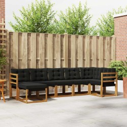 Ensemble de canapés d'extérieur 7 pcs Naturel et Noir 526942526942