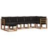 Ensemble de canapés d'extérieur 7 pcs Naturel et Noir 526942526942