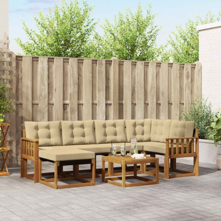 Ensemble de canapés d'extérieur 7 pcs Naturel et Beige 526943526943