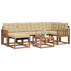 Ensemble de canapés d'extérieur 7 pcs Naturel et Beige 526943526943