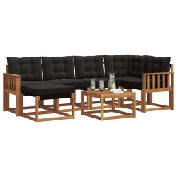 Ensemble de canapés d'extérieur 7 pcs Naturel et Noir 526944526944