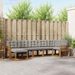 Ensemble de canapés d'extérieur 7 pcs Gris Naturel et Clair 526946526946