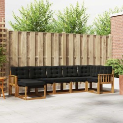 Ensemble de canapés d'extérieur 7 pcs Naturel et Noir 526948526948