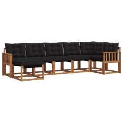 Ensemble de canapés d'extérieur 7 pcs Naturel et Noir 526948526948