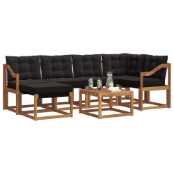 Ensemble de canapés d'extérieur 7 pcs Naturel et Noir 526951526951