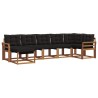 Ensemble de canapés d'extérieur 7 pcs Naturel et Noir 526953526953