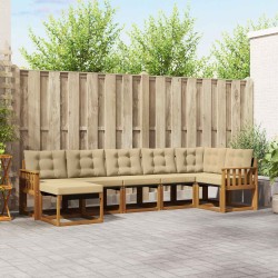 Ensemble de canapés d'extérieur 7 pcs Naturel et Beige 526956526956