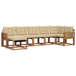 Ensemble de canapés d'extérieur 7 pcs Naturel et Beige 526956526956