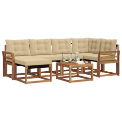 Ensemble de canapés d'extérieur 7 pcs Naturel et Beige 526959526959