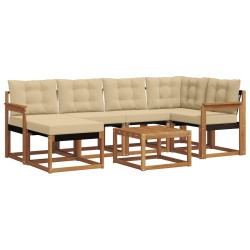 Ensemble de canapés d'extérieur 7 pcs Naturel et Beige 526961526961