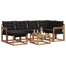 Ensemble de canapés d'extérieur 7 pcs Naturel et Noir 526962526962