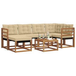 Ensemble de canapés d'extérieur 7 pcs Naturel et Beige 526965526965