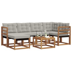 Ensemble de canapés d'extérieur 7 pcs Gris Naturel et Clair 526967526967