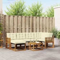 Ensemble de canapés d'extérieur 7 pcs Naturel et Crème 526969526969