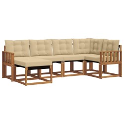 Ensemble de canapés d'extérieur 6 pcs Naturel et Beige 526971526971