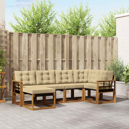 Ensemble de canapés d'extérieur 6 pcs Naturel et Beige 526976526976