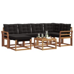 Ensemble de canapés d'extérieur 7 pcs Naturel et Noir 526981526981