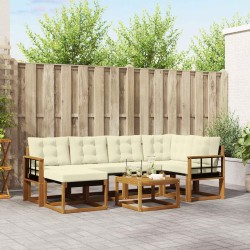 Ensemble de canapés d'extérieur 7 pcs Naturel et Crème 526982526982