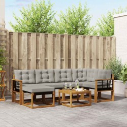 Ensemble de canapés d'extérieur 7 pcs Gris Naturel et Clair 526984526984