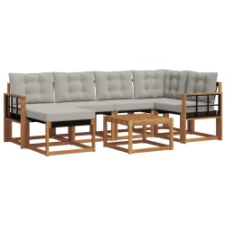 Ensemble de canapés d'extérieur 7 pcs Gris Naturel et Clair 526984526984