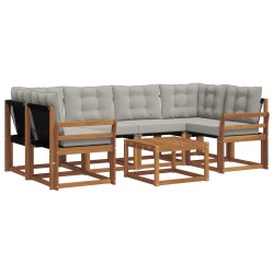 Ensemble de canapés d'extérieur 7 pcs Gris Naturel et Clair 526986526986