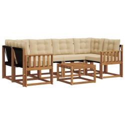 Ensemble de canapés d'extérieur 7 pcs Naturel et Beige 526989526989
