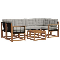 Ensemble de canapés d'extérieur 7 pcs Gris Naturel et Clair 526994526994