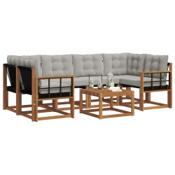Ensemble de canapés d'extérieur 7 pcs Gris Naturel et Clair 526994526994