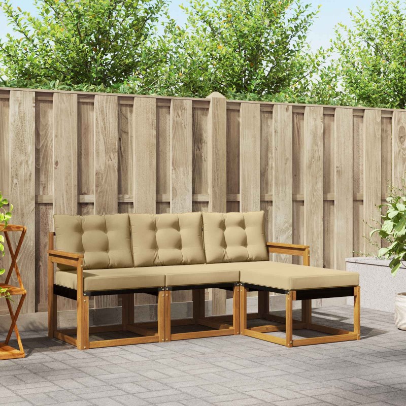 Ensemble de canapés d'extérieur 4 pcs Naturel et Beige 526996526996