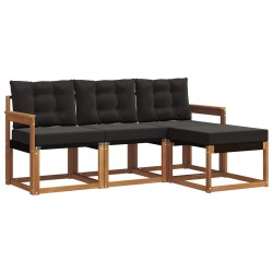 Ensemble de canapés d'extérieur 4 pcs Naturel et Noir 526997526997