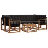 Ensemble de canapés d'extérieur 7 pcs Naturel et Noir 527000527000