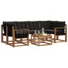 Ensemble de canapés d'extérieur 7 pcs Naturel et Noir 527000527000