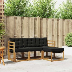 Ensemble de canapés d'extérieur 4 pcs Naturel et Noir 527001527001