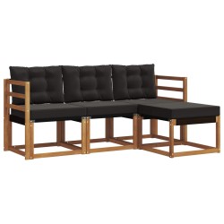 Ensemble de canapés d'extérieur 4 pcs Naturel et Noir 527001527001