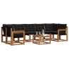 Ensemble de canapés d'extérieur 8 pcs Naturel et Noir 527003527003