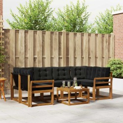 Ensemble de canapés d'extérieur 7 pcs Naturel et Noir 527004527004