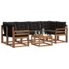 Ensemble de canapés d'extérieur 7 pcs Naturel et Noir 527004527004
