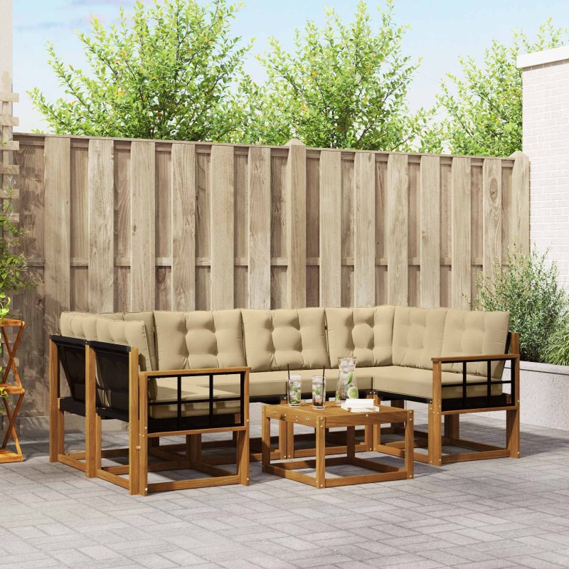 Ensemble de canapés d'extérieur 7 pcs Naturel et Beige 527005527005