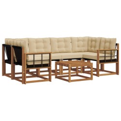 Ensemble de canapés d'extérieur 7 pcs Naturel et Beige 527005527005