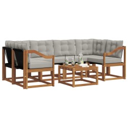 Ensemble de canapés d'extérieur 7 pcs Gris Naturel et Clair 527006527006