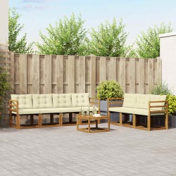 Ensemble de canapés d'extérieur 8 pcs Naturel et Crème 527007527007