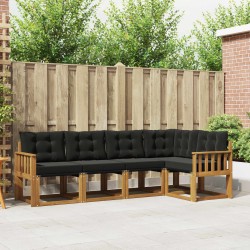 Ensemble de canapés d'extérieur 5 pcs Naturel et Noir 527008527008