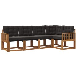 Ensemble de canapés d'extérieur 5 pcs Naturel et Noir 527008527008