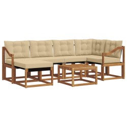 Ensemble de canapés d'extérieur 7 pcs Naturel et Beige 527011527011