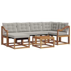 Ensemble de canapés d'extérieur 7 pcs Gris Naturel et Clair 527012527012