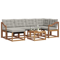Ensemble de canapés d'extérieur 7 pcs Gris Naturel et Clair 527012527012