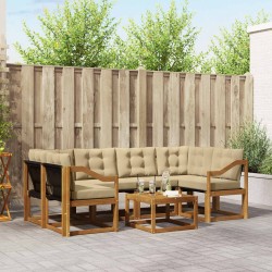 Ensemble de canapés d'extérieur 7 pcs Naturel et Beige 527016527016