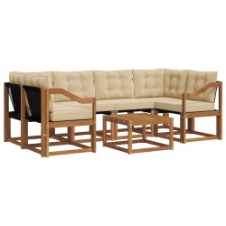 Ensemble de canapés d'extérieur 7 pcs Naturel et Beige 527016527016
