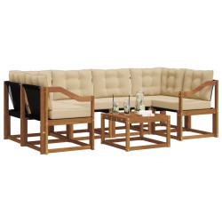 Ensemble de canapés d'extérieur 7 pcs Naturel et Beige 527016527016
